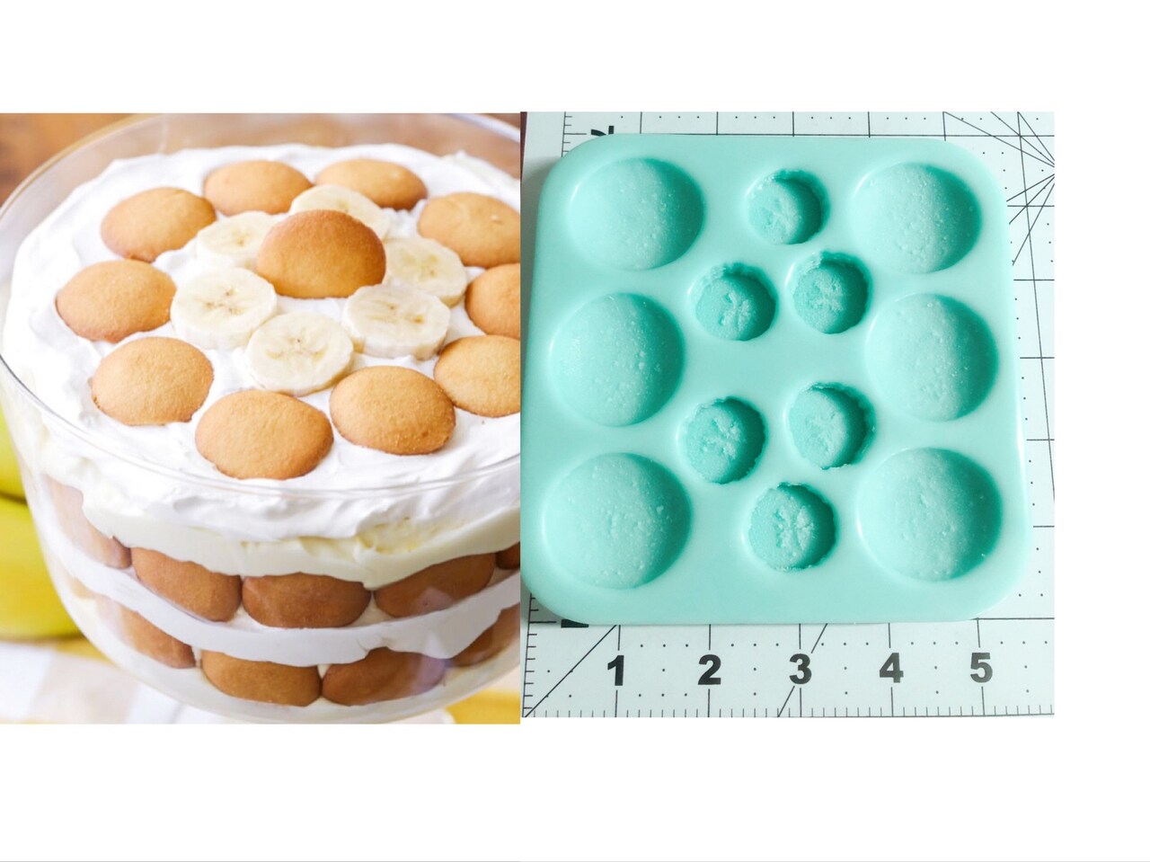 Banana + Wafer Silicone Mold. Realistic Food Shape Mold, For Wax | Embed | Soap | Resin Castings